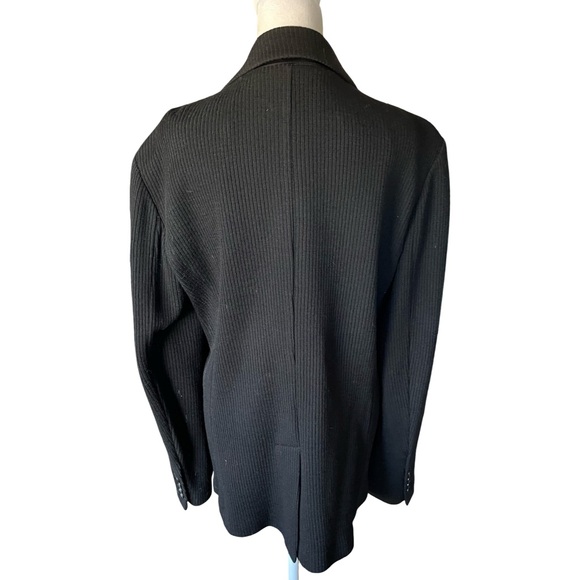 Armani Exchange Black Men's 100% Virgin Wool Knit Blazer Jacket Size Large - Picture 7 of 14